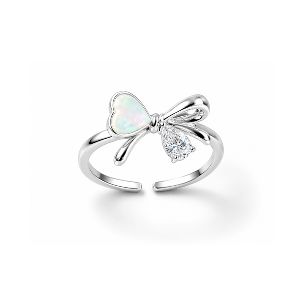 Dainty Ribbon Sparkle Ring