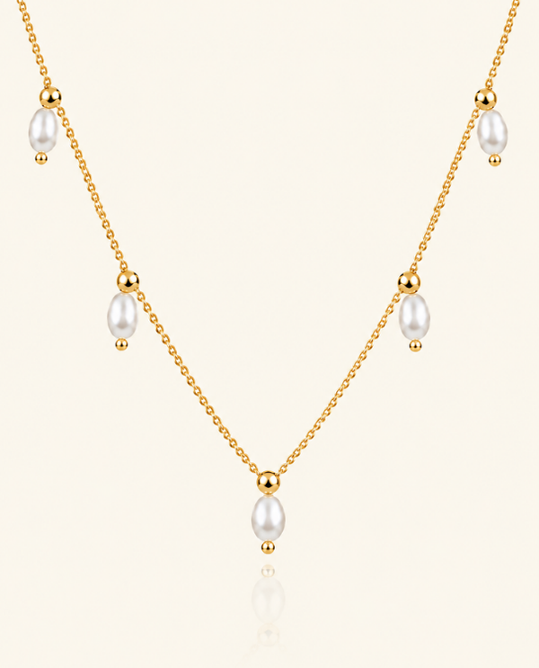 pearl drop necklace - 18K Gold ( Demi Fine)