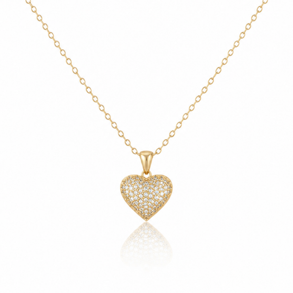 Popping Heart Zircon Diamond Necklace