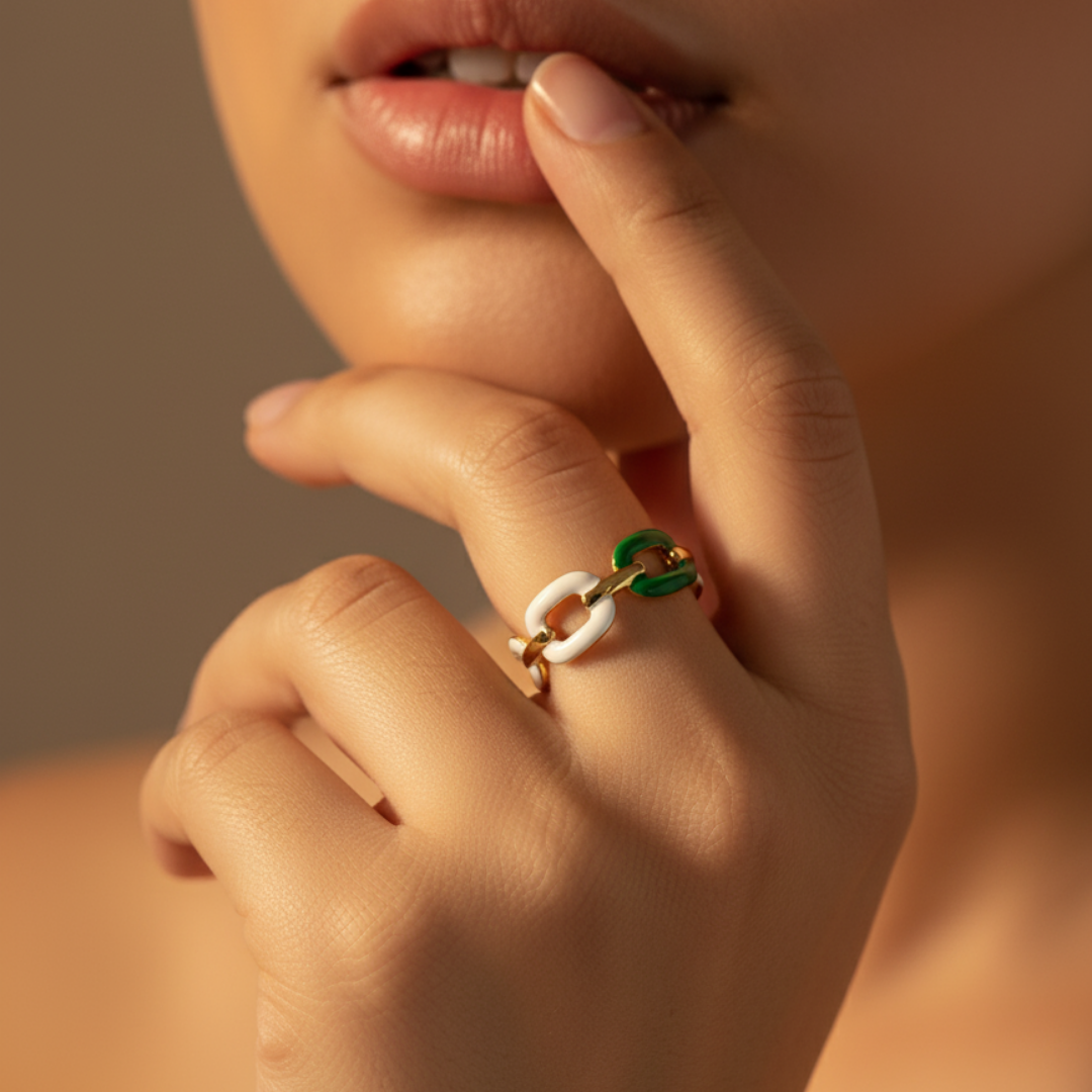 Dual Enamel Link Ring