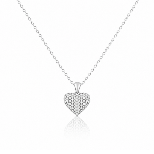 Popping Heart Zircon Diamond Necklace