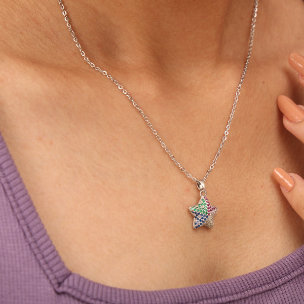 Celestial Rainbow Star Necklace