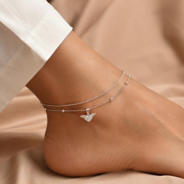 Winged Heart Anklet