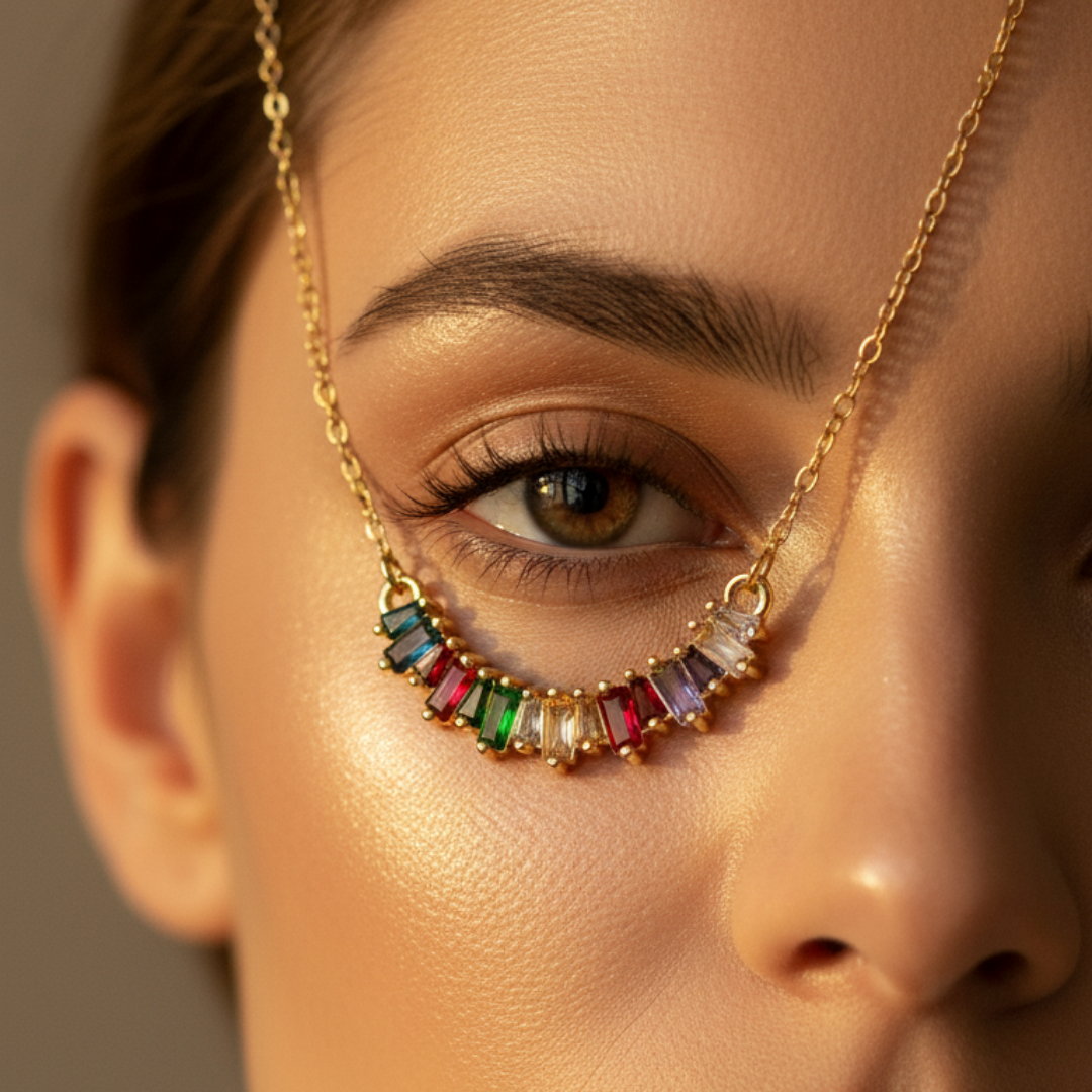 Zircon Rainbow Arc Necklace