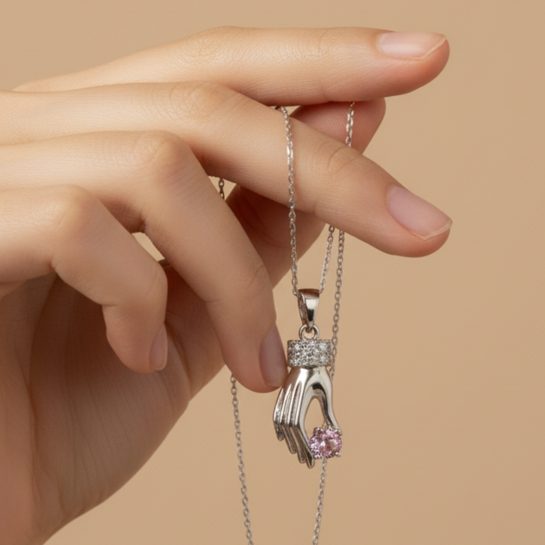 Ava Pink Zircon Diamond Necklace