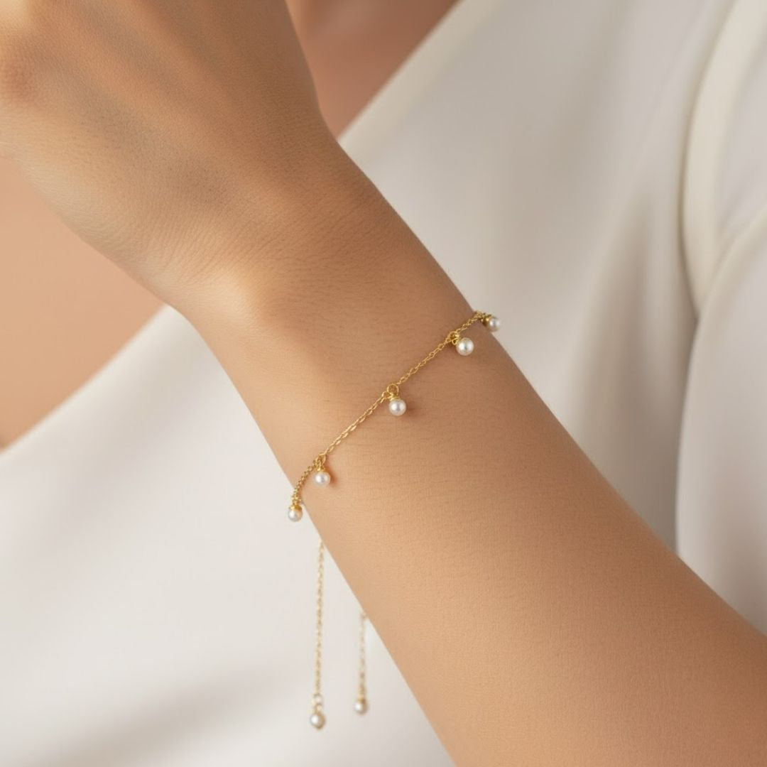 Pearl Drop Minimalist Bracelet