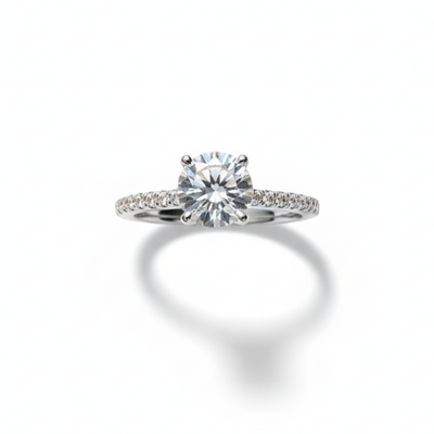 Linear Pave Zircon Ring