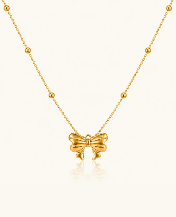 Bow Muse Necklace - 18K Gold (Demi Fine)