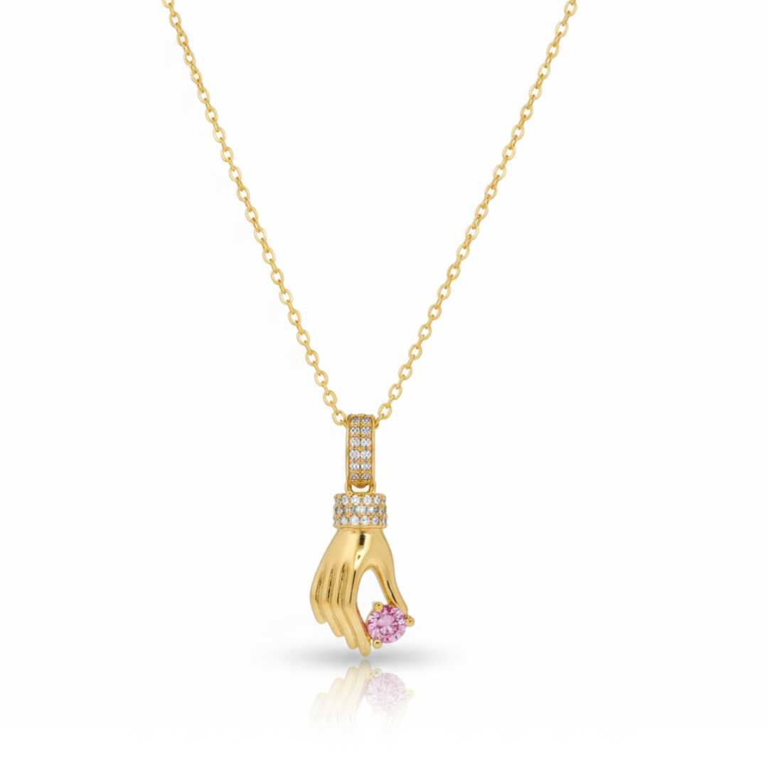 Ava Pink Zircon Diamond Necklace