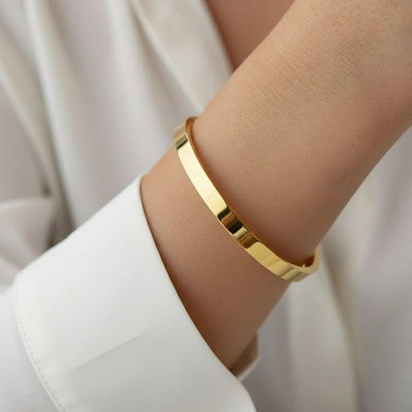Classic Gold Kada - 18k Gold (Demi Fine)