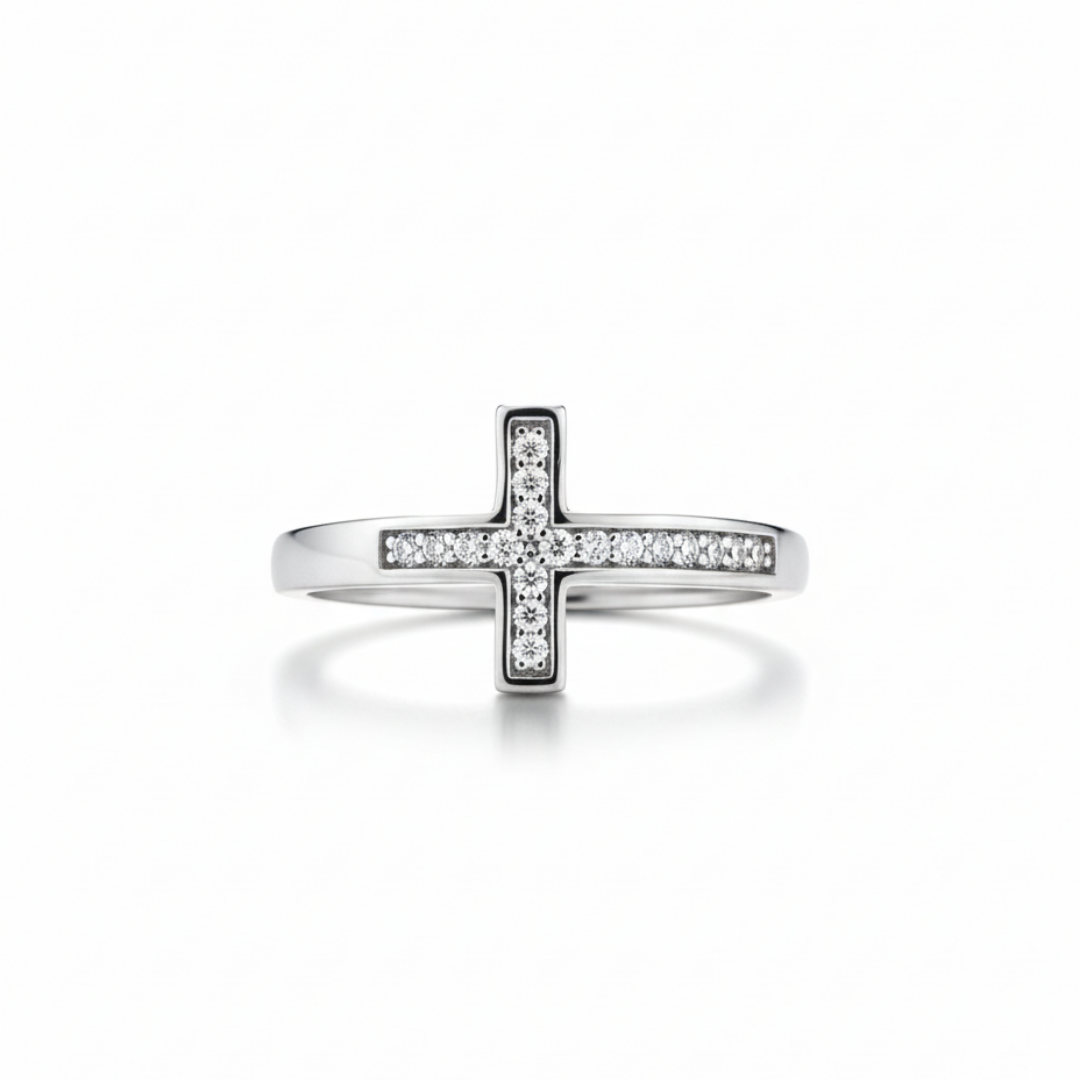 Pave Zircon Cross Ring