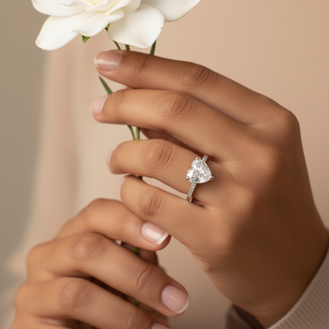 Heart-Shaped Zircon Ring