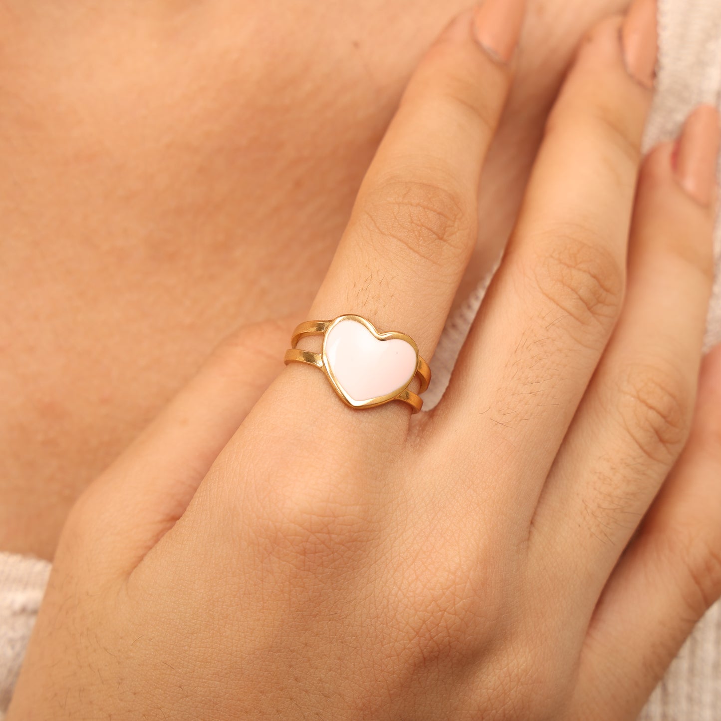 Pastel Heart Charm Ring