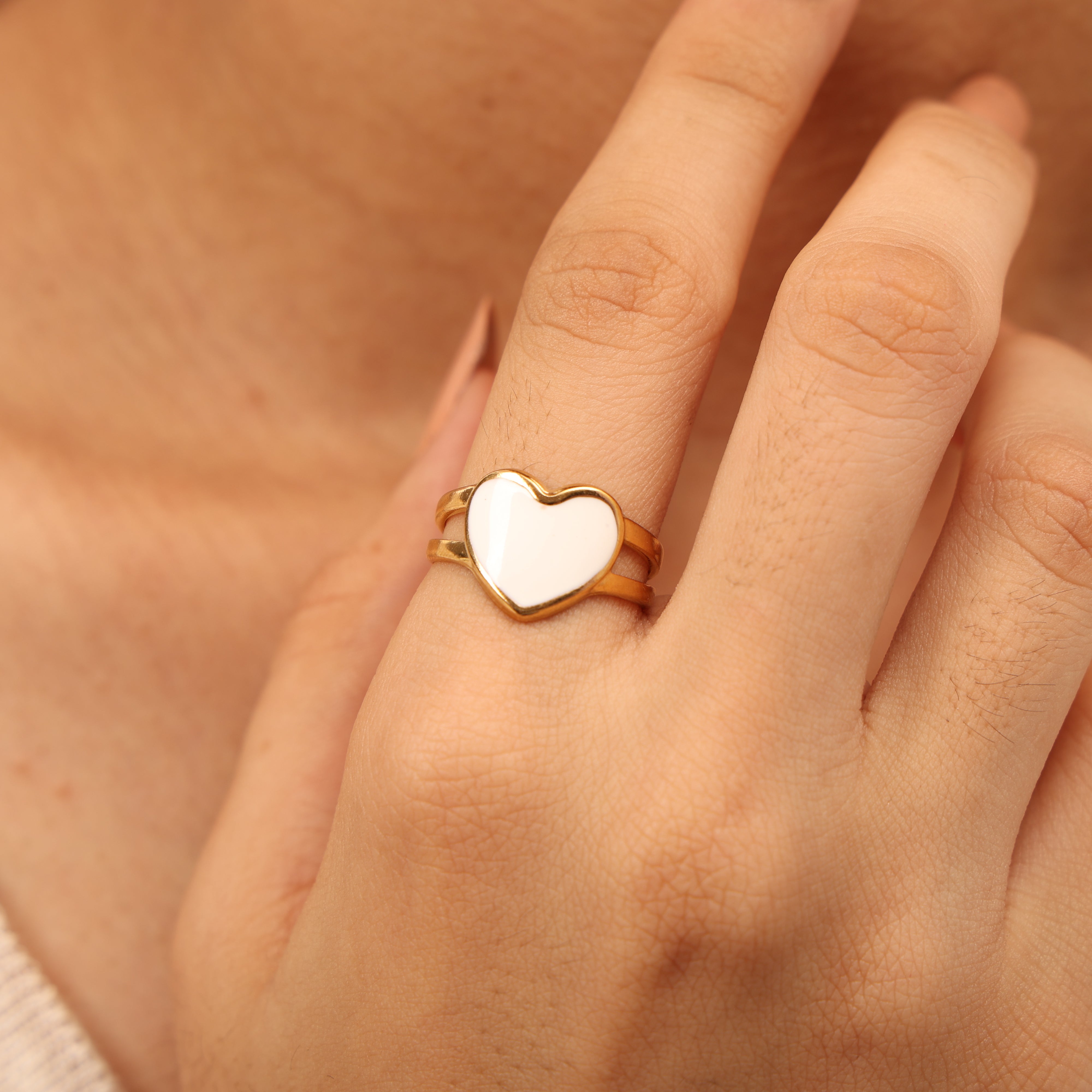 Pastel Heart Charm Ring