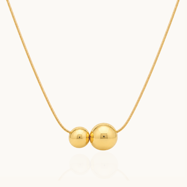 Twin glow Necklace - 18K Gold ( Demi Fine )