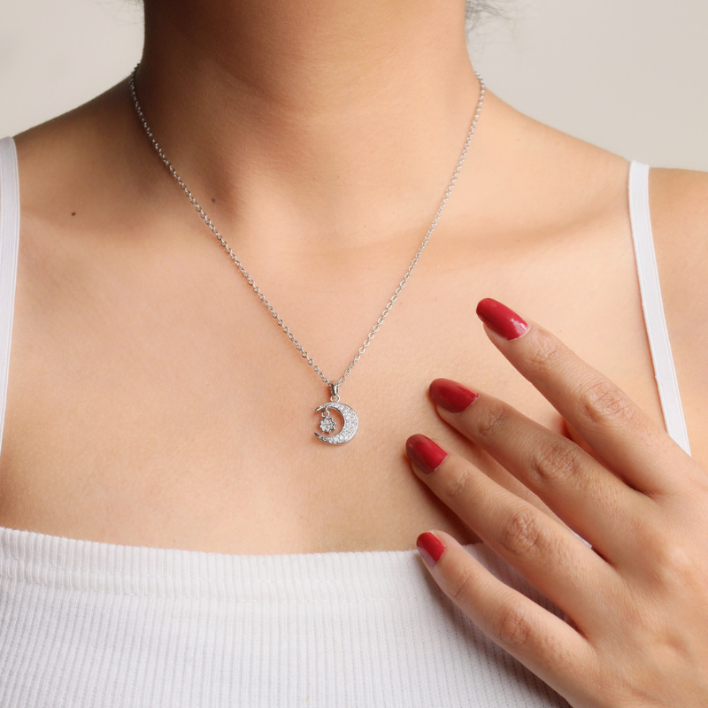 Crescent Moon And Star Necklace