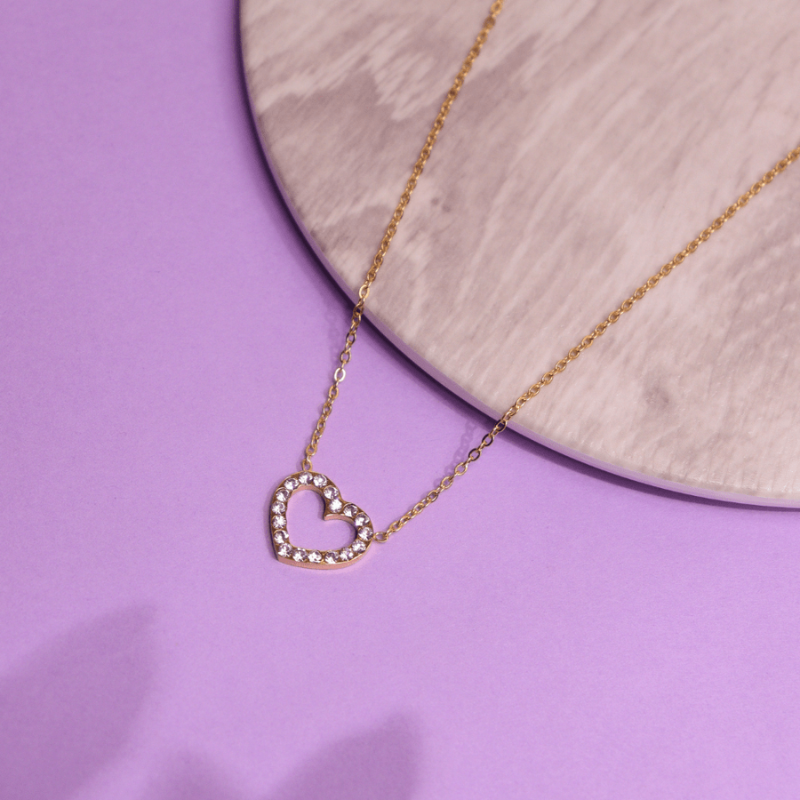 18k Gold Heart of Gem Necklace