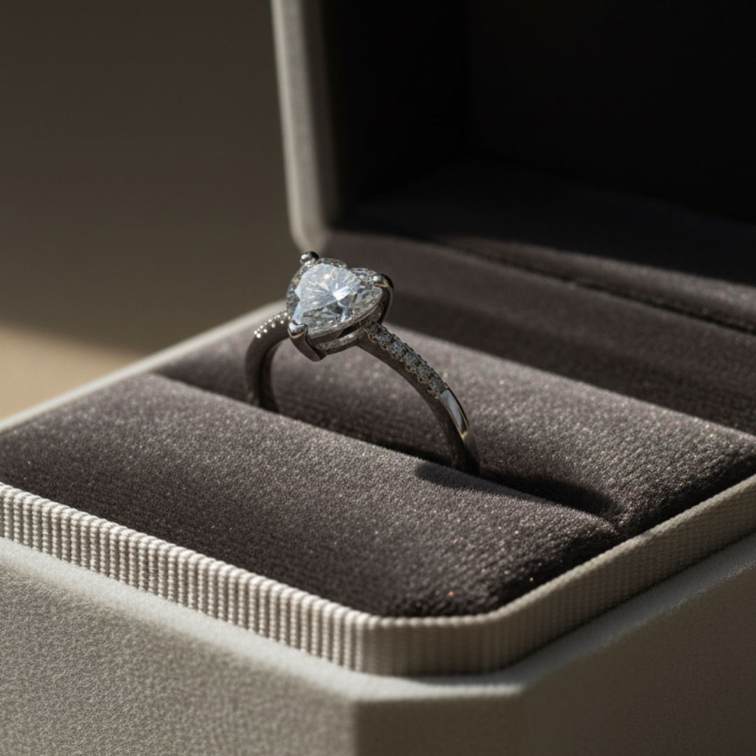 Heart-Shaped Zircon Ring