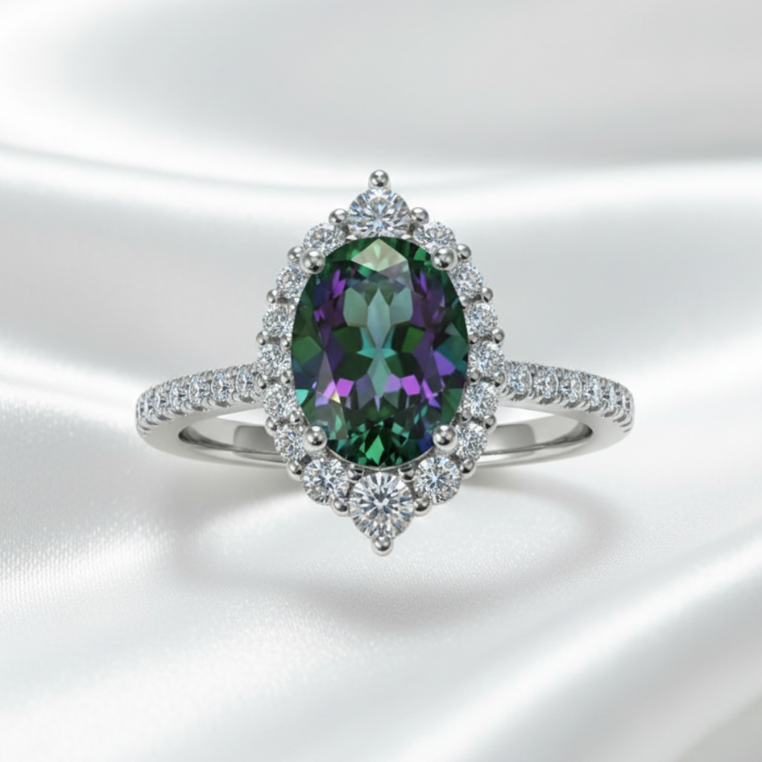 Mystic Oval Zircon Ring