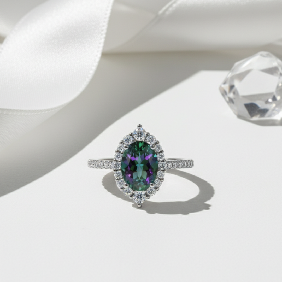 Mystic Oval Zircon Ring