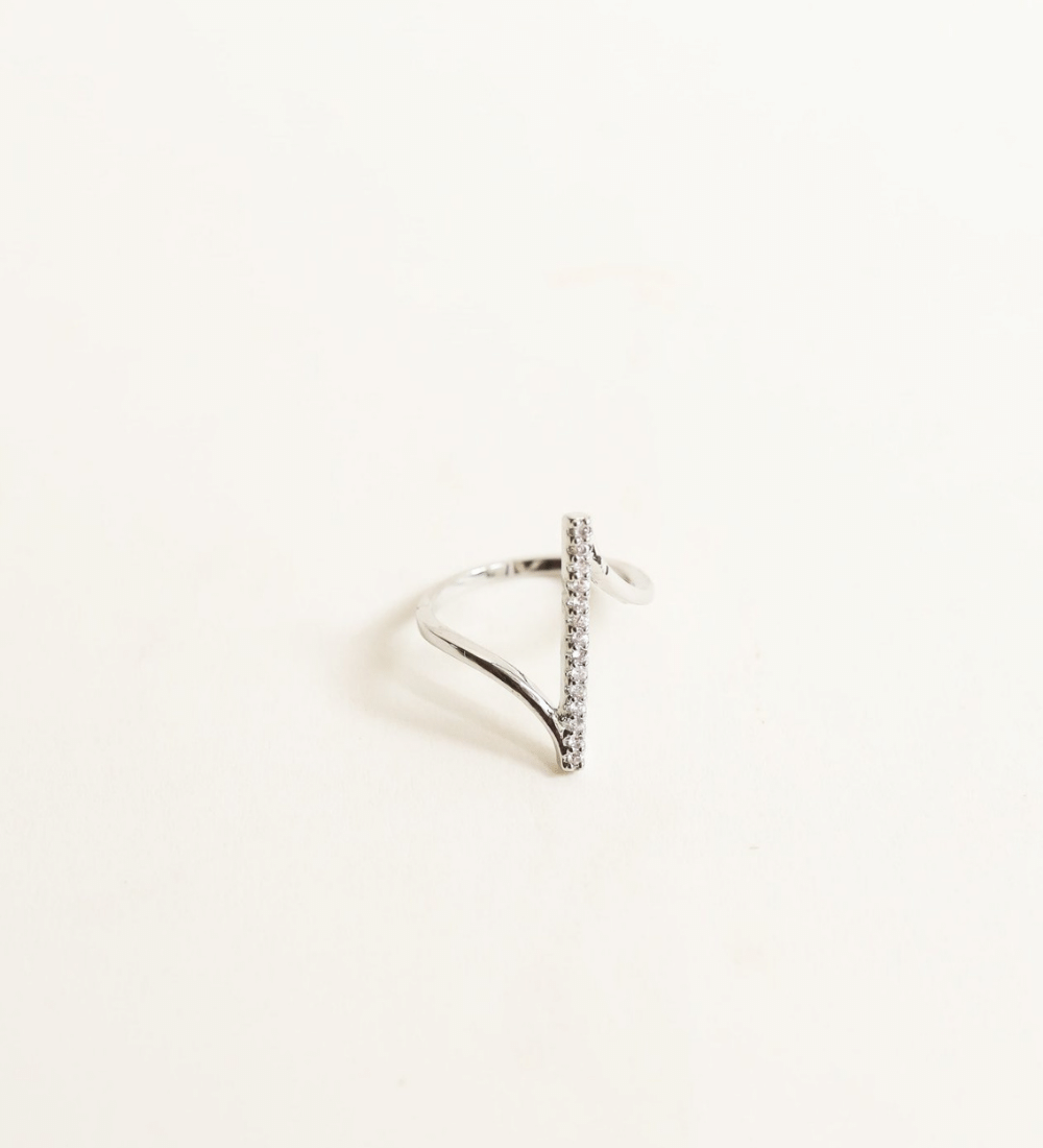 Minimalist Asymmetric Zircon Ring