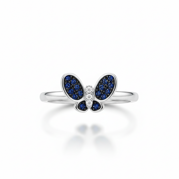 Deep Blue Butterfly Ring
