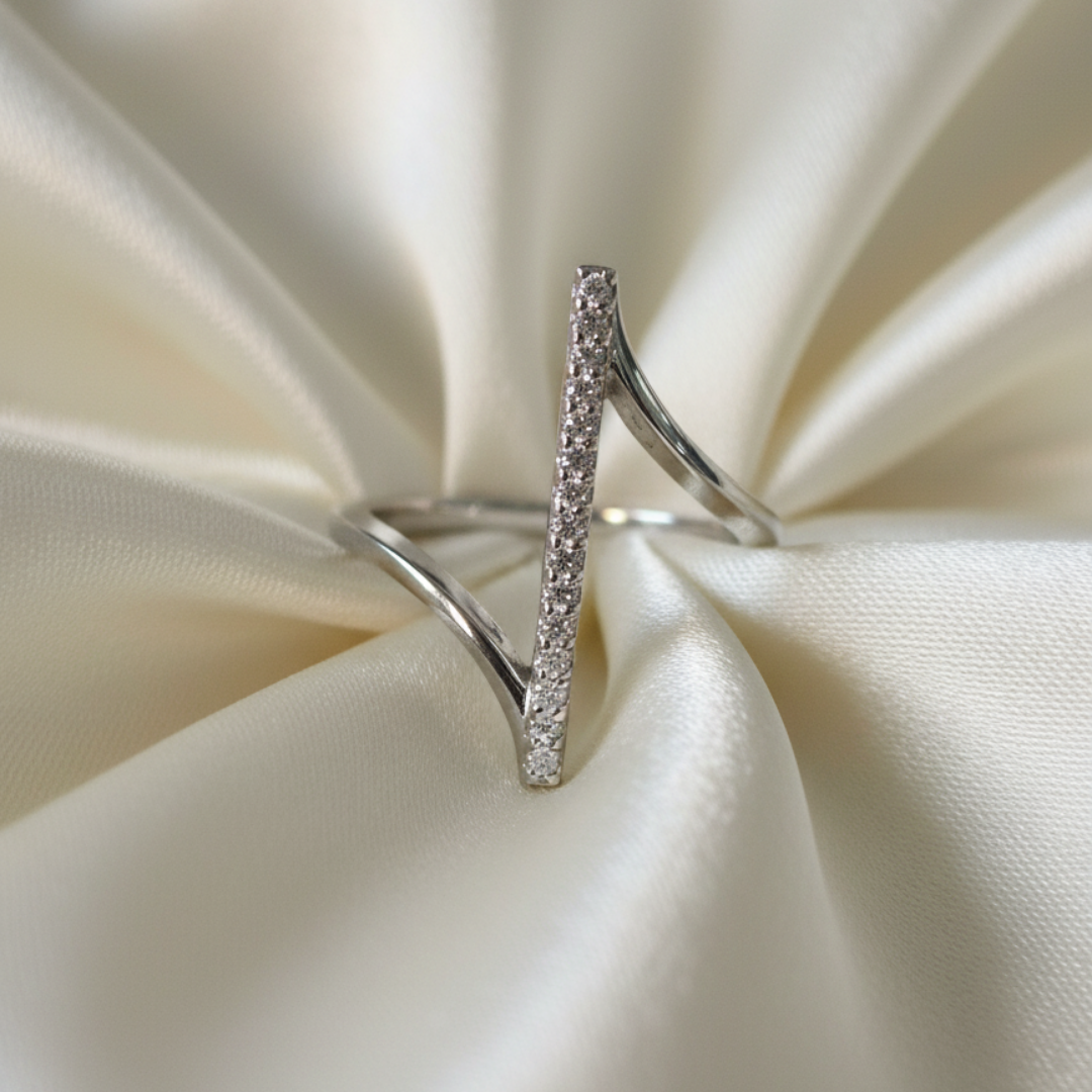 Minimalist Asymmetric Zircon Ring