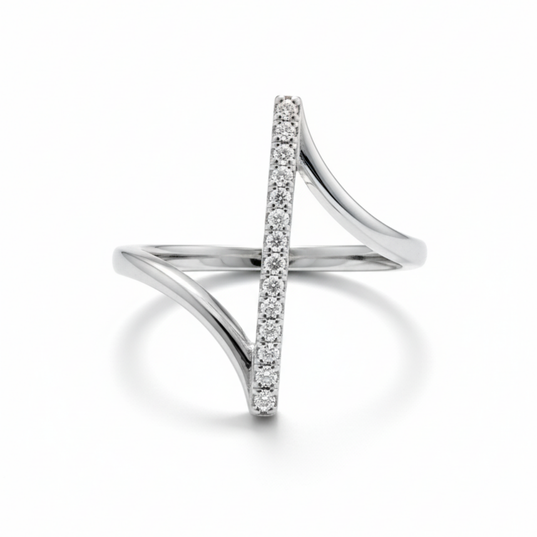 Minimalist Asymmetric Zircon Ring
