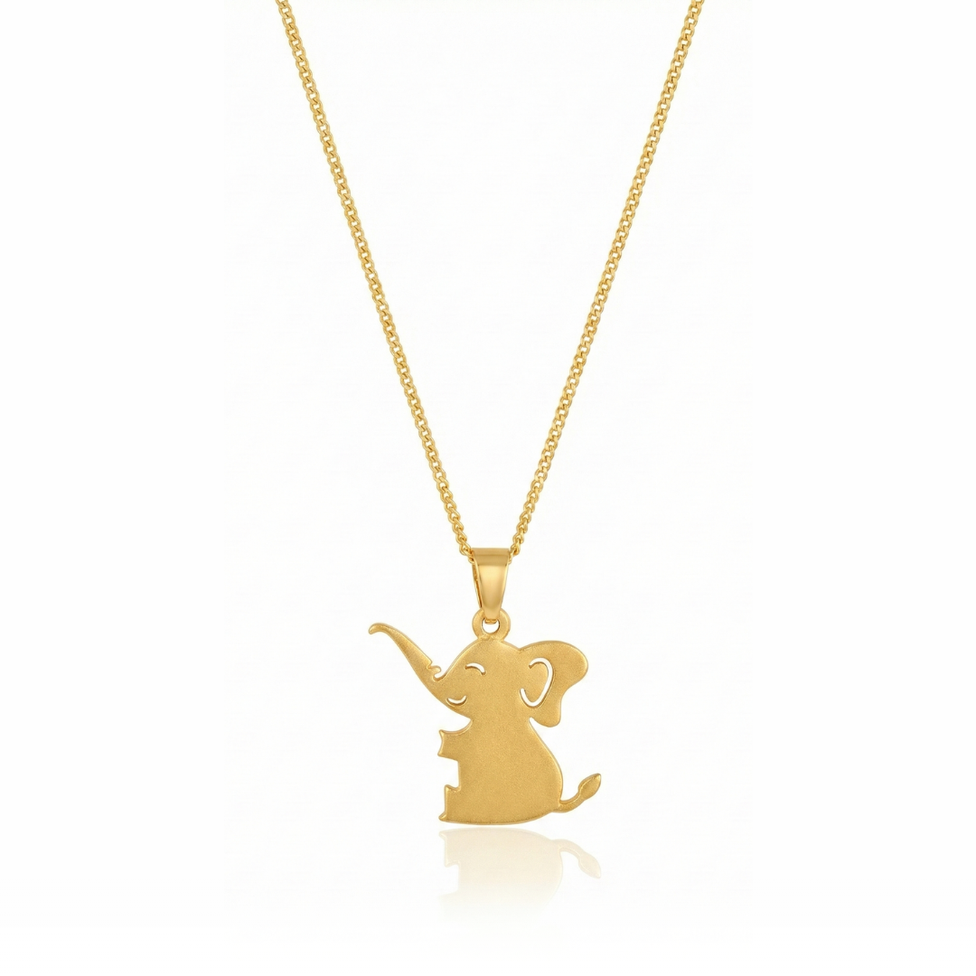 18K Gold-Plated Elephant Pendant Necklace
