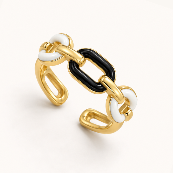Monochrome Link Ring - 18k Gold (Demi Fine)