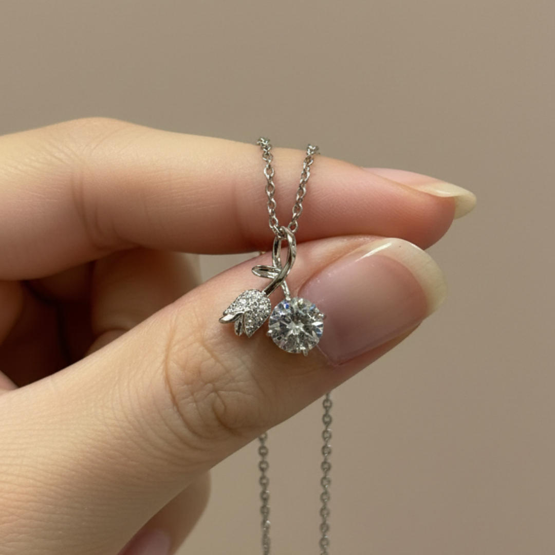 Fancy Heart Cut Zircon Diamond Necklace