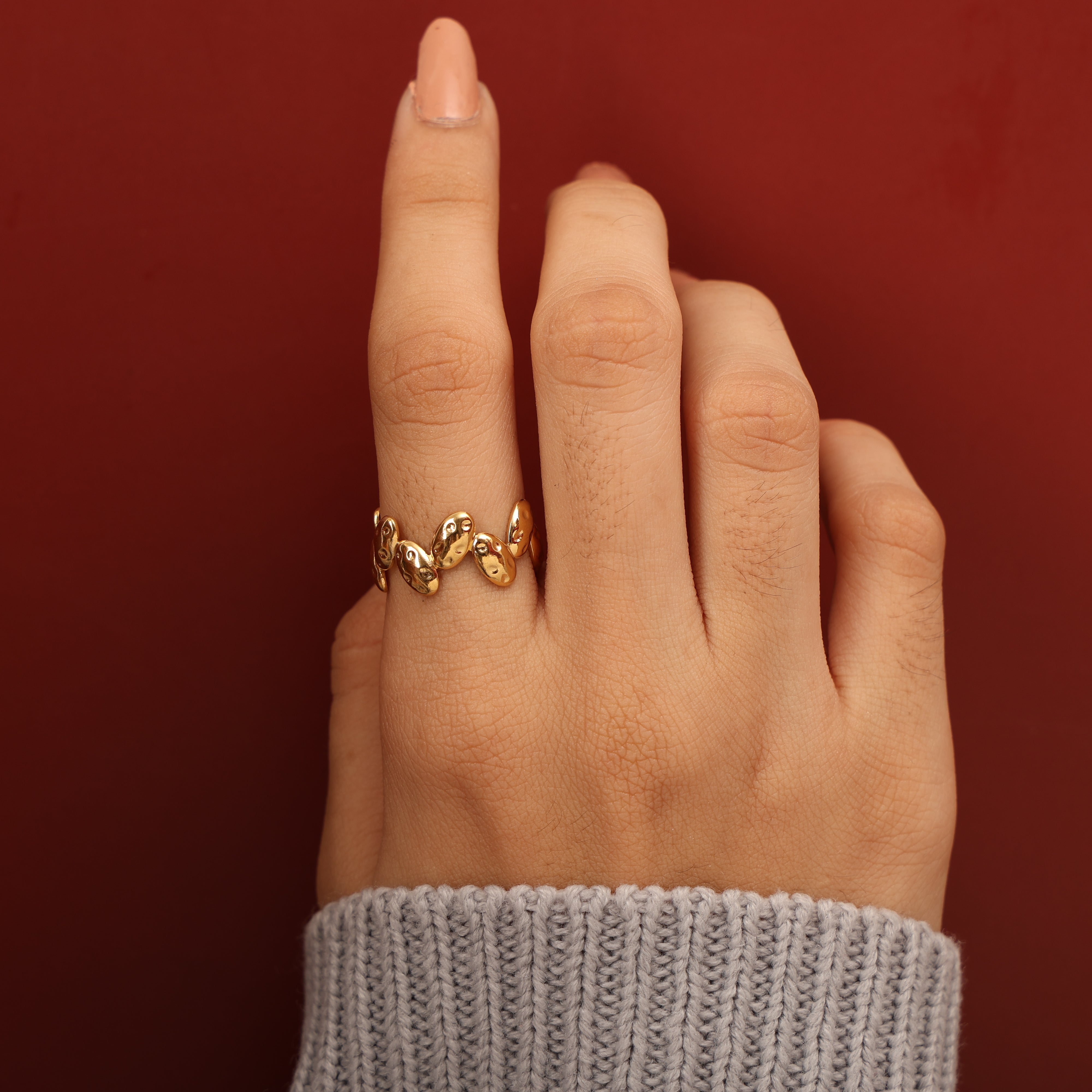 Gilded Leaflet Ring
