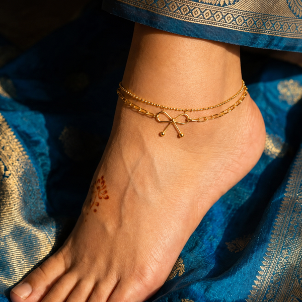 Layered Bow Anklet