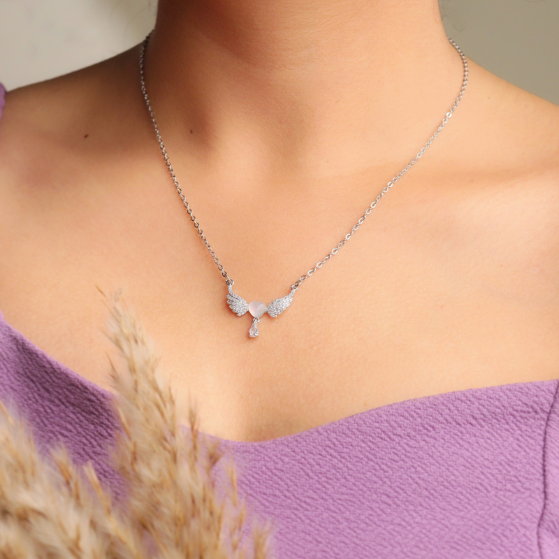 Angelic Heart Wings Necklace