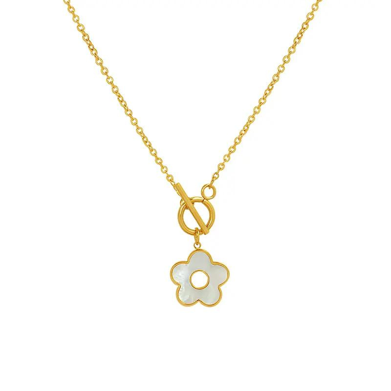 18k Gold Ivory Blossom Pendant