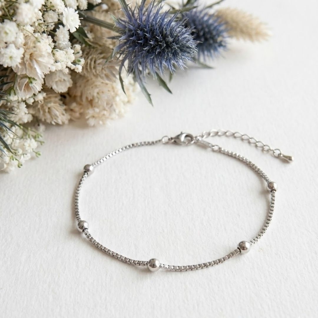 Elegant Moon Beads Anklet