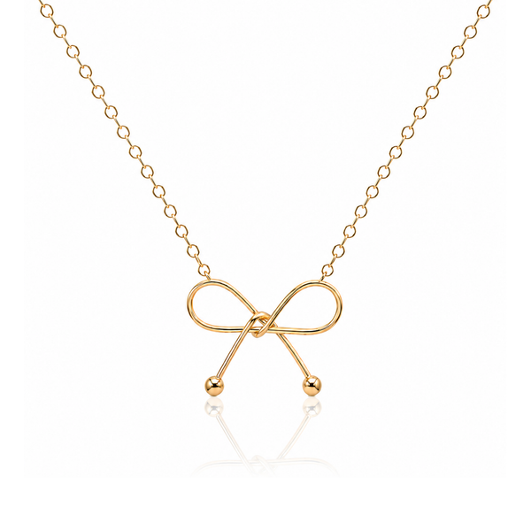 18k Gold Plated Opulent Ribbon Bow Necklace