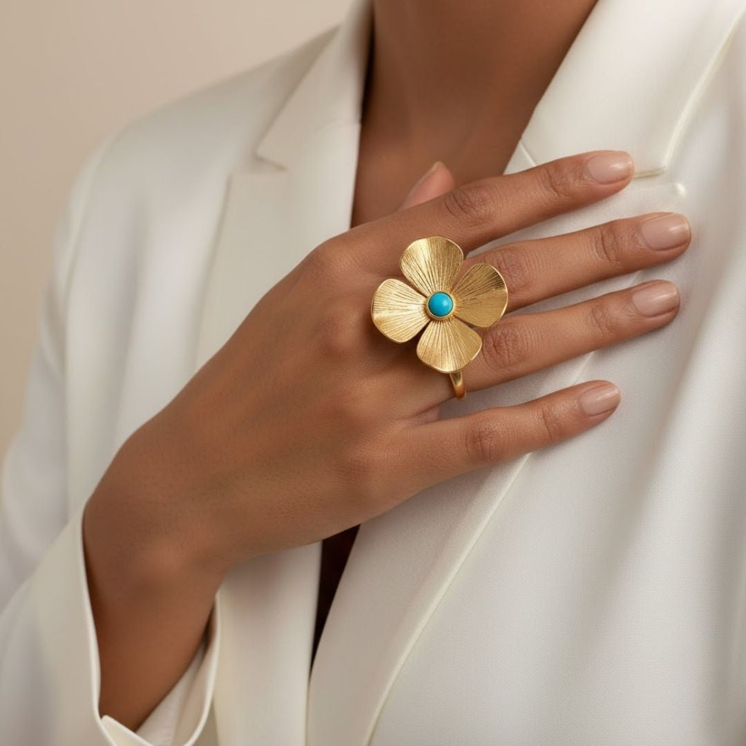 Turquoise Flower Ring