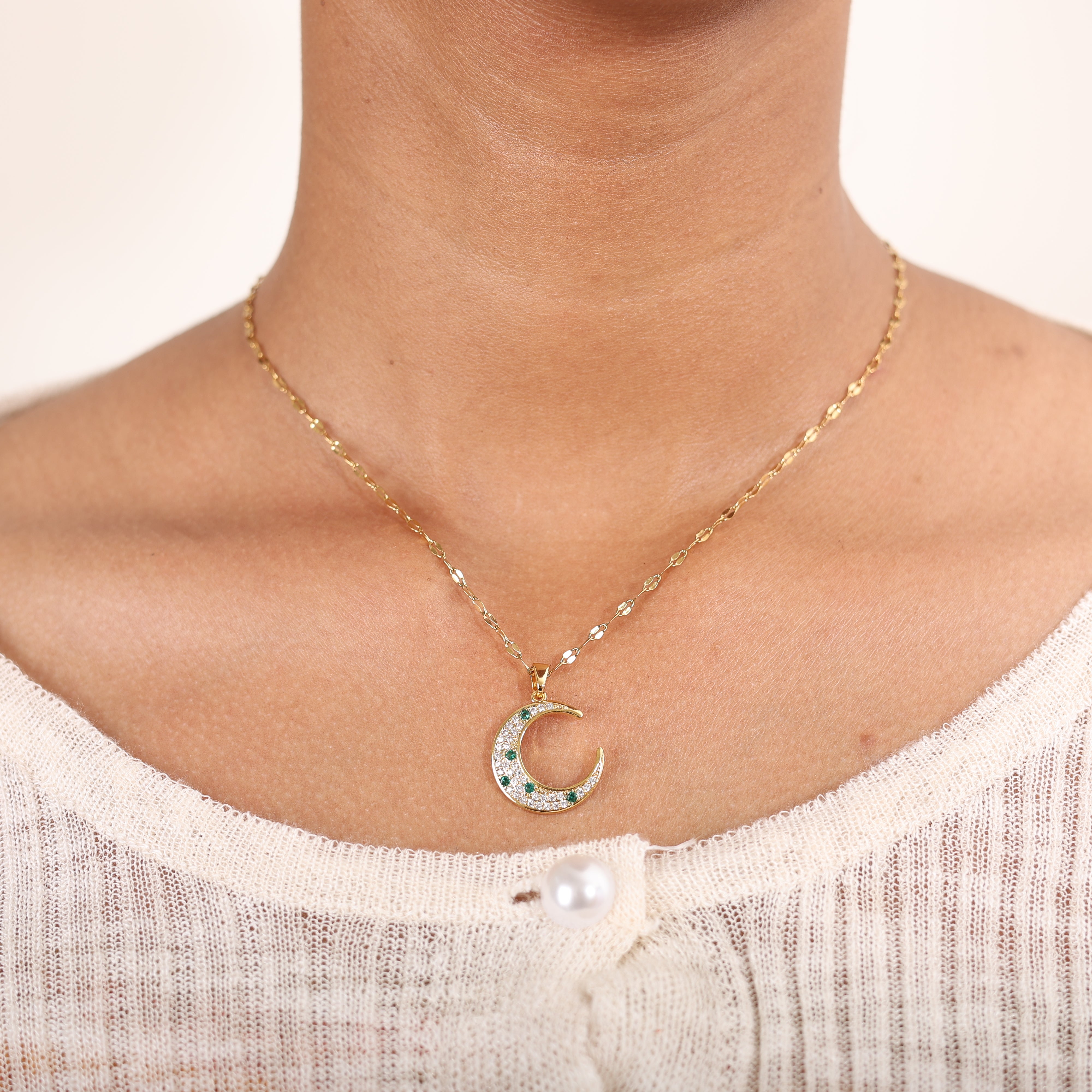 Celestial Crescent Moon Necklace