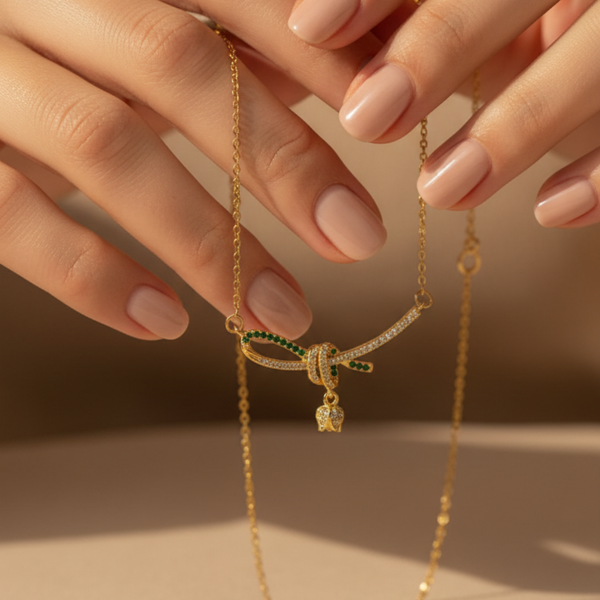 Knot Style Zircon Diamond Necklace