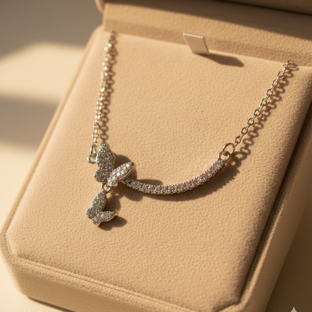 Butterfly Whisper Zircon Necklace