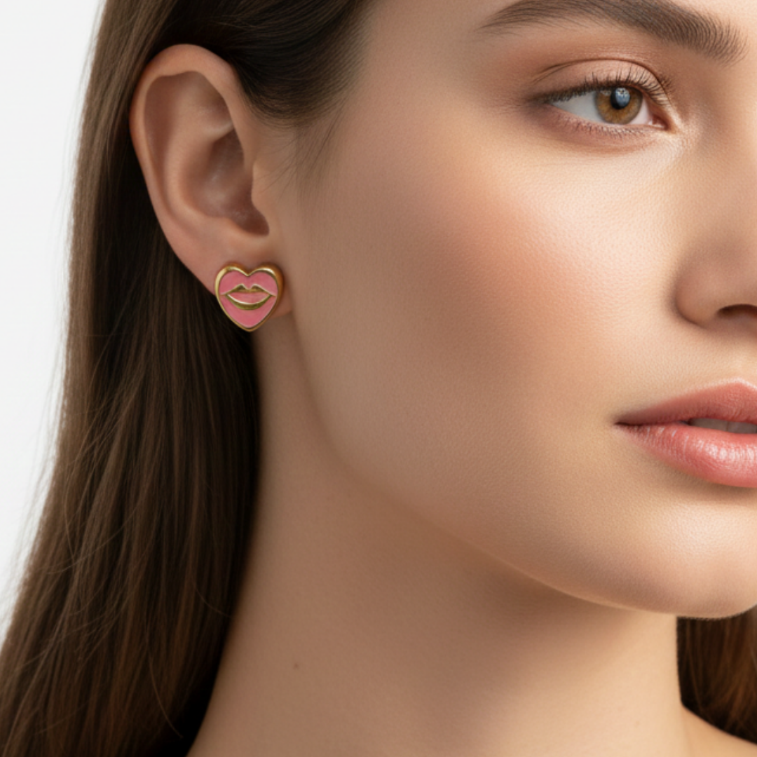 Pink Pucker Up Earrings
