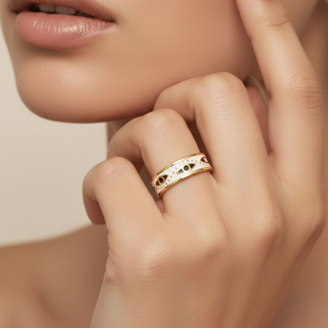 Wave Textured 18K Gold Plated Ring