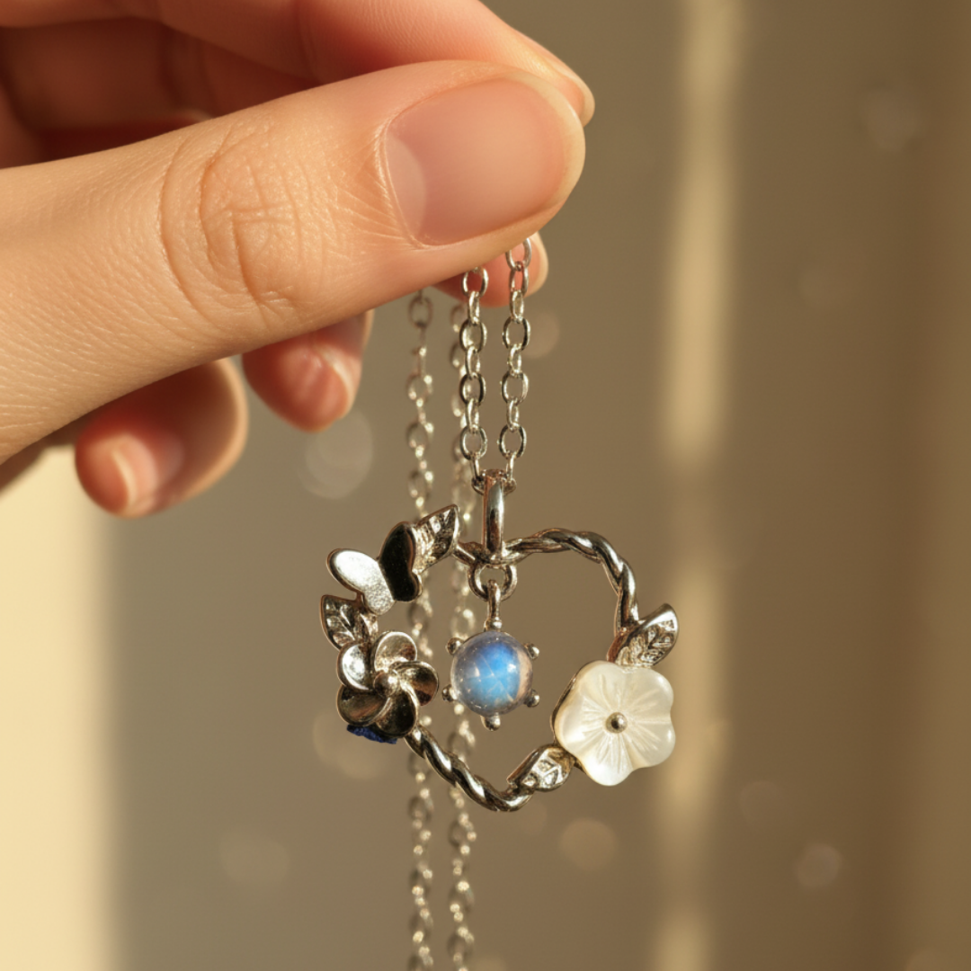 Garden Heart Pendant Necklace