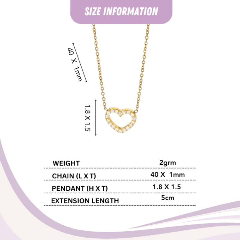 18k Gold Heart of Gem Necklace
