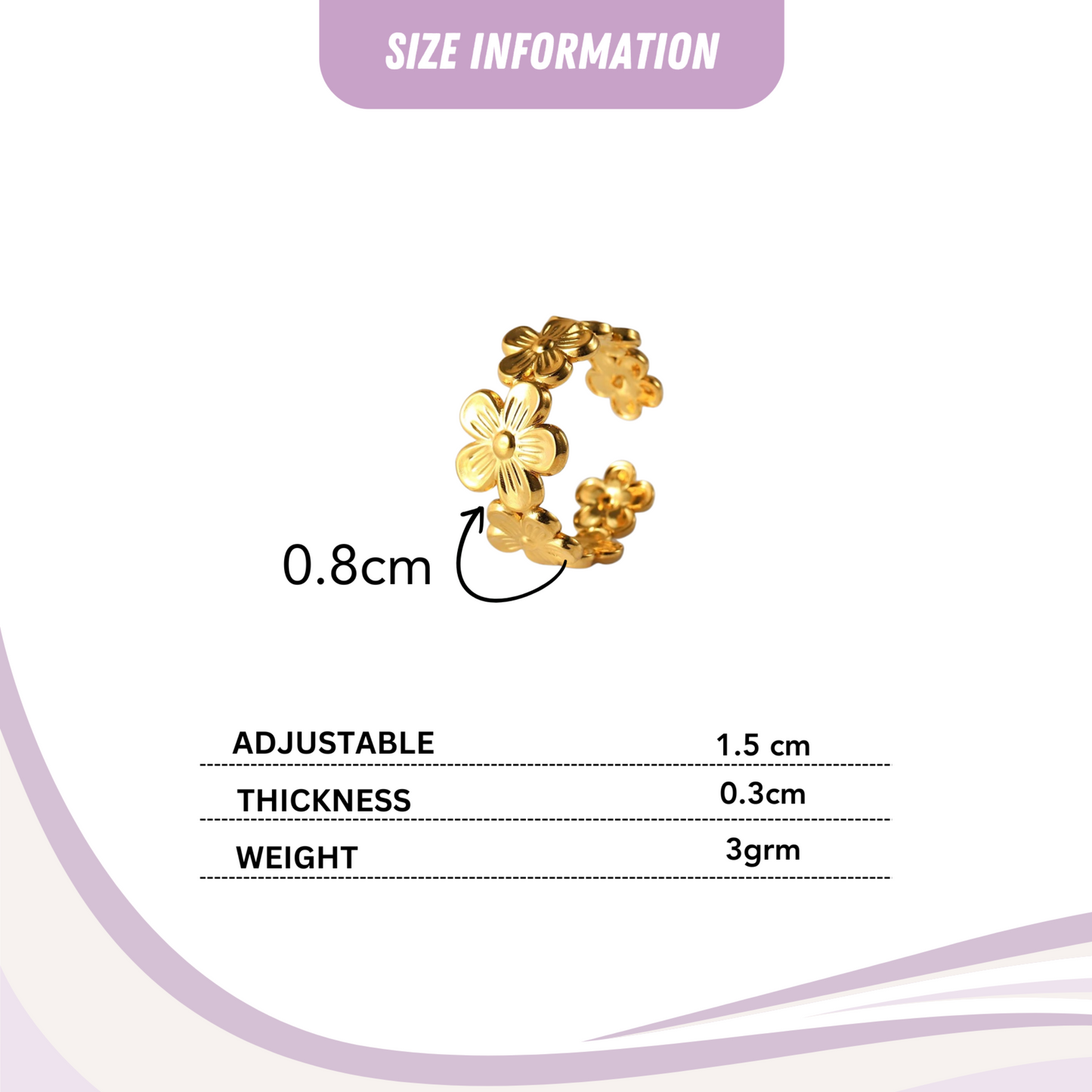 18k Gold Plated Bloom Ring