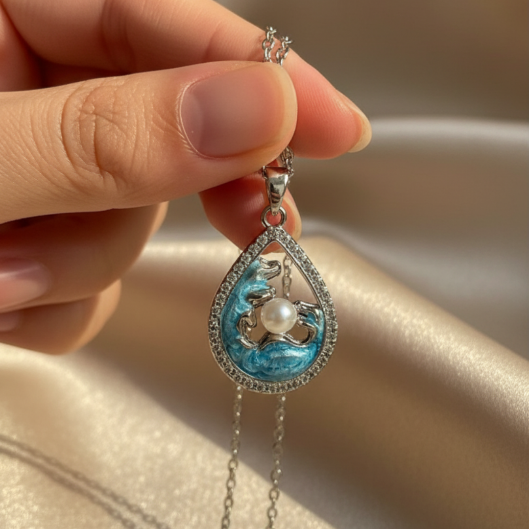 Aquatic Droplet Pearl Necklace