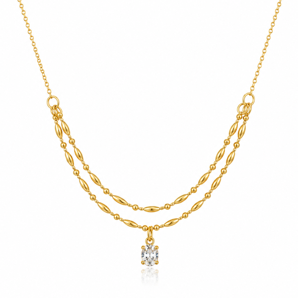 18k Gold-Plated Bauble Cluster Zircon Necklace