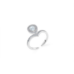 Pear Drop Sparkle Ring