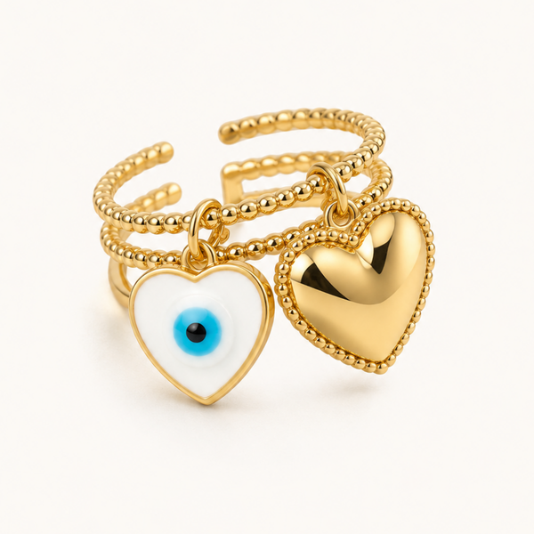 Lucky Heart Charm Ring